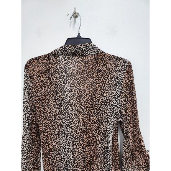 Y2K Violet & Claire Womens Top Large Brown Black Animal Print Fringe Whimsygoth - Picture 8 of 10